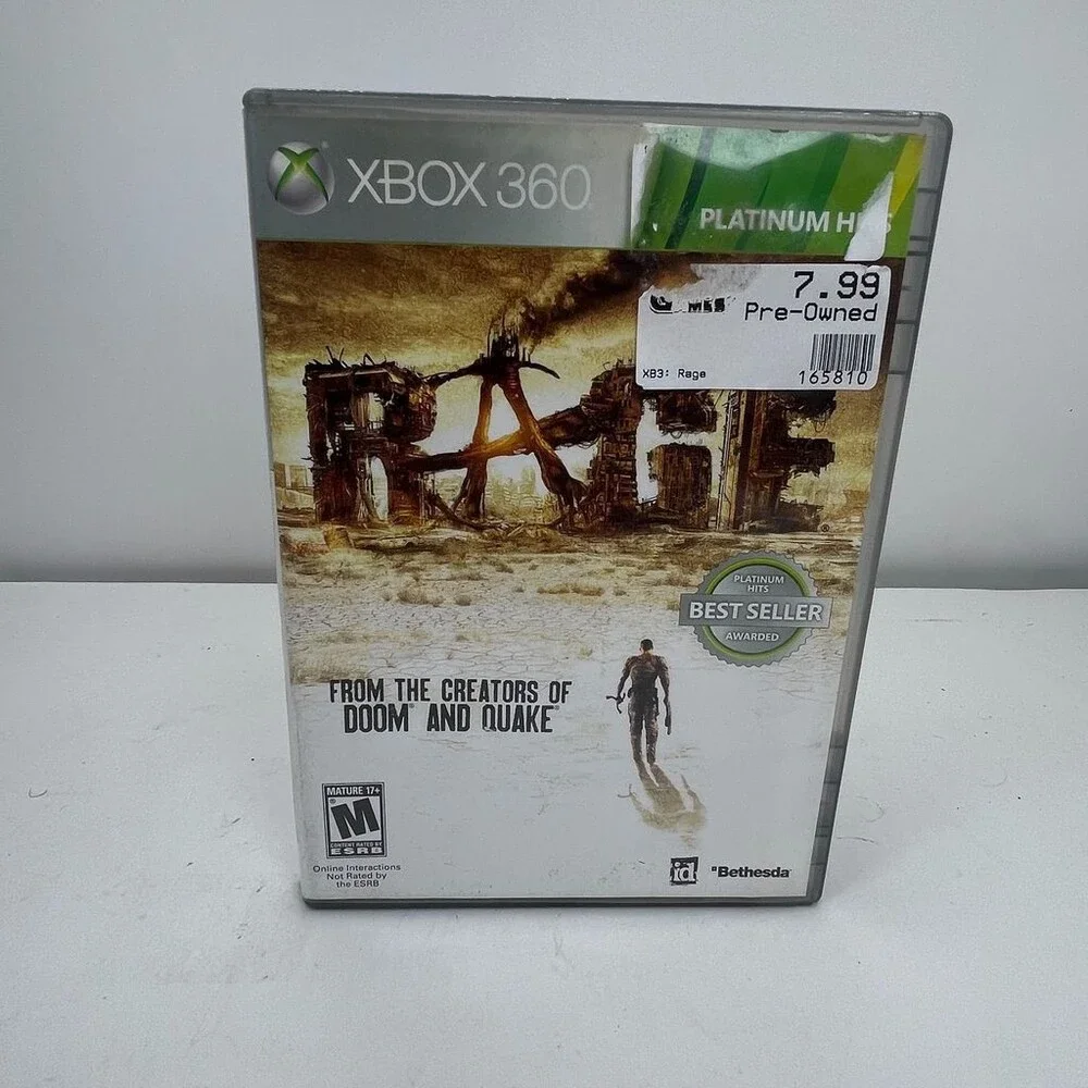 Rage Platinum Hits (Microsoft Xbox 360, 2011) Complete W/ Manual